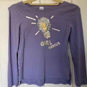Gap Kids Girl Flippy shirt Girl Genius”